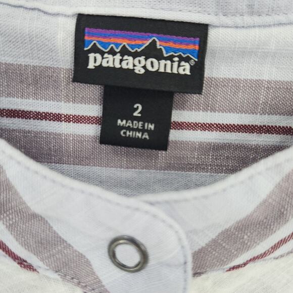 Patagonia Dress Women's Sz 2 Mini Plaid 3/4 Sleeve Tie Waist Flannel - Picture 4 of 5